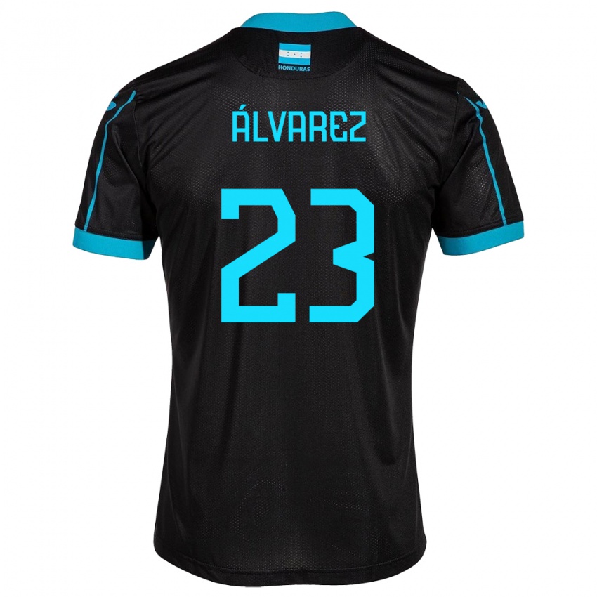 Kinder Honduras Jorge Álvarez #23 Schwarz Auswärtstrikot Trikot 24-26 T-Shirt