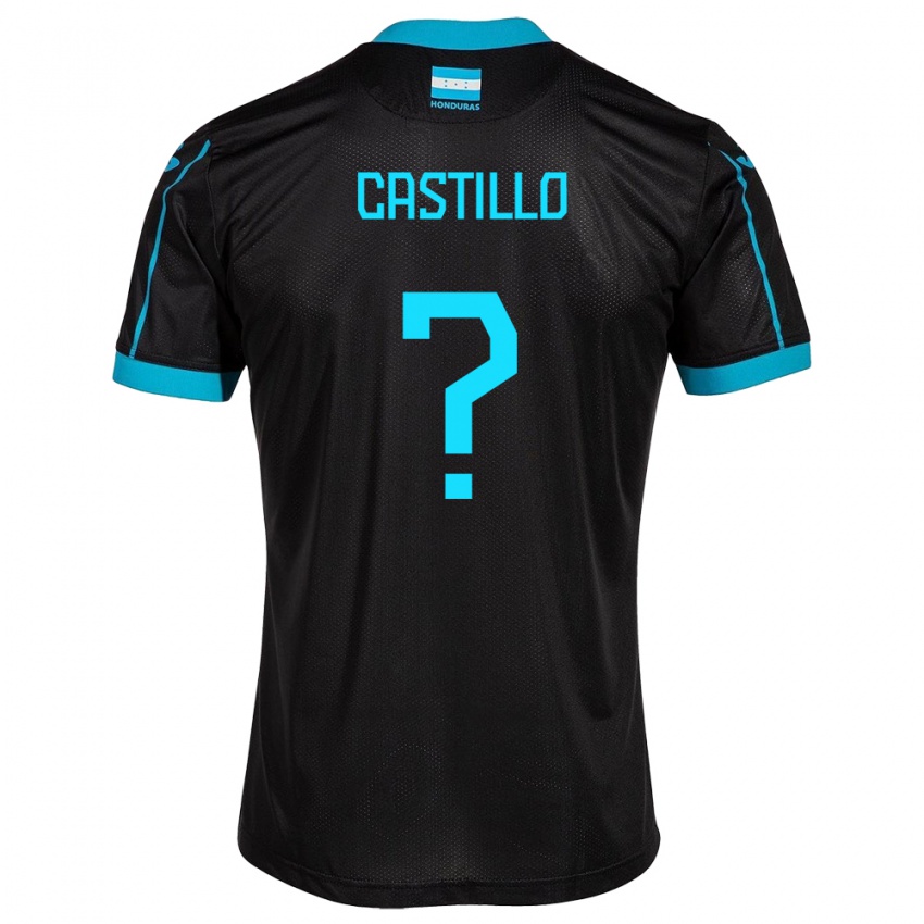 Kinder Honduras Jeferson Castillo #0 Schwarz Auswärtstrikot Trikot 24-26 T-Shirt