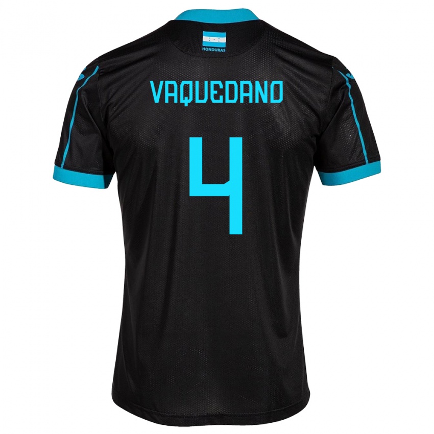 Kinder Honduras Brayan Vaquedano #4 Schwarz Auswärtstrikot Trikot 24-26 T-Shirt