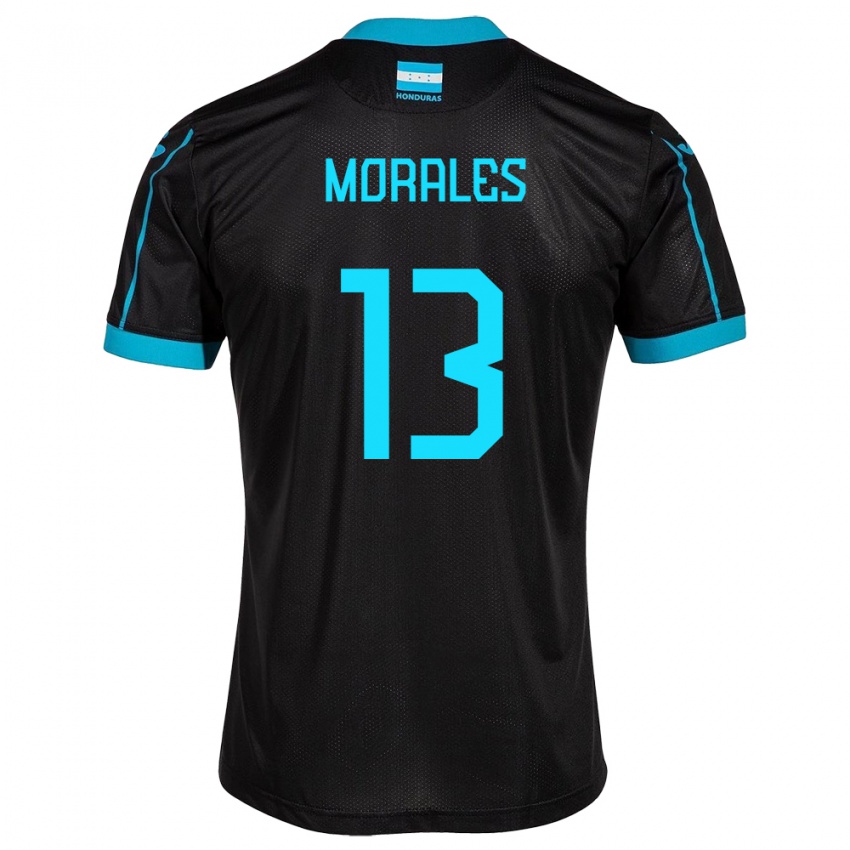 Kinder Honduras Maikol Morales #13 Schwarz Auswärtstrikot Trikot 24-26 T-Shirt