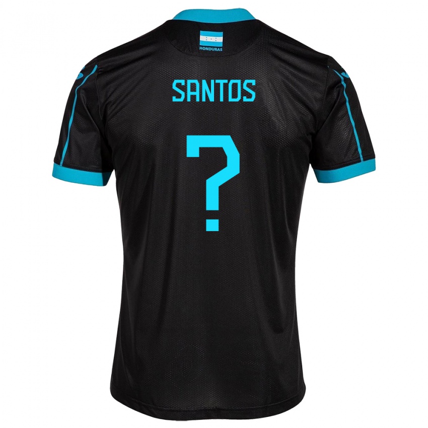 Kinder Honduras Denessis Santos #0 Schwarz Auswärtstrikot Trikot 24-26 T-Shirt