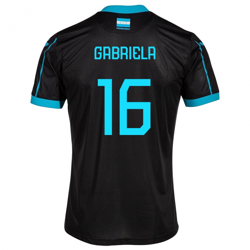 Kinder Honduras Gabriela García #16 Schwarz Auswärtstrikot Trikot 24-26 T-Shirt