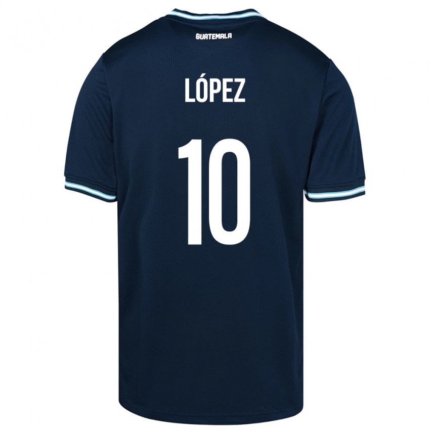 Kinder Guatemala Antonio López #10 Blau Auswärtstrikot Trikot 24-26 T-Shirt