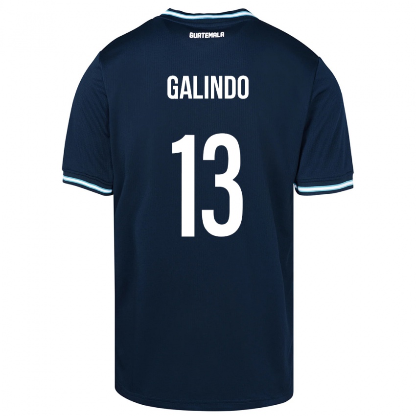 Kinder Guatemala Alejandro Galindo #13 Blau Auswärtstrikot Trikot 24-26 T-Shirt