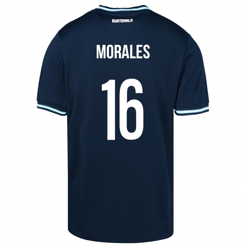 Kinder Guatemala José Morales #16 Blau Auswärtstrikot Trikot 24-26 T-Shirt