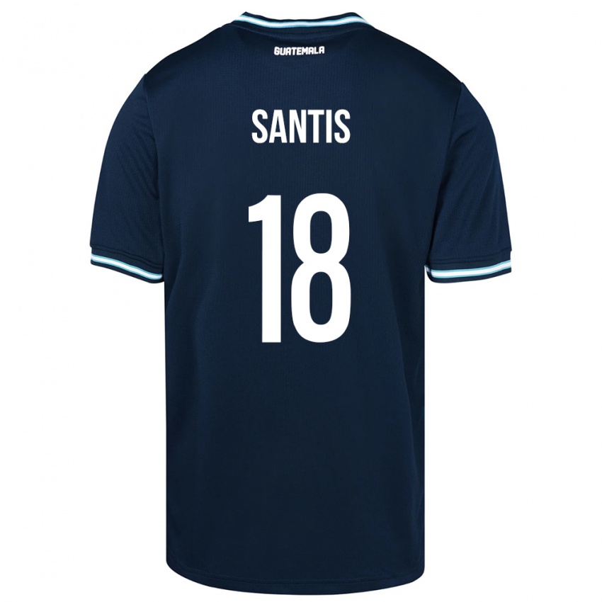 Kinder Guatemala Óscar Santis #18 Blau Auswärtstrikot Trikot 24-26 T-Shirt