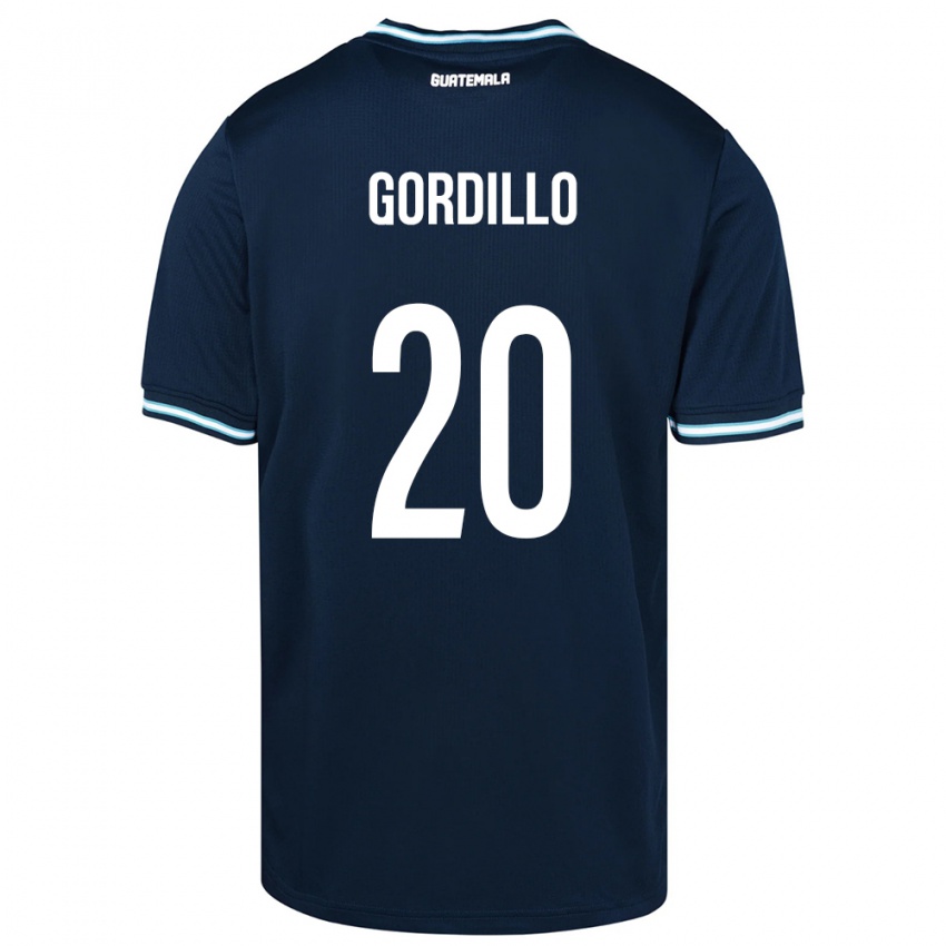 Kinder Guatemala Gerardo Gordillo #20 Blau Auswärtstrikot Trikot 24-26 T-Shirt