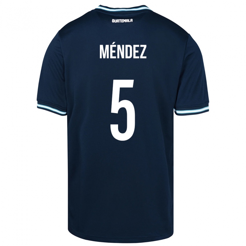 Kinder Guatemala Diego Méndez #5 Blau Auswärtstrikot Trikot 24-26 T-Shirt