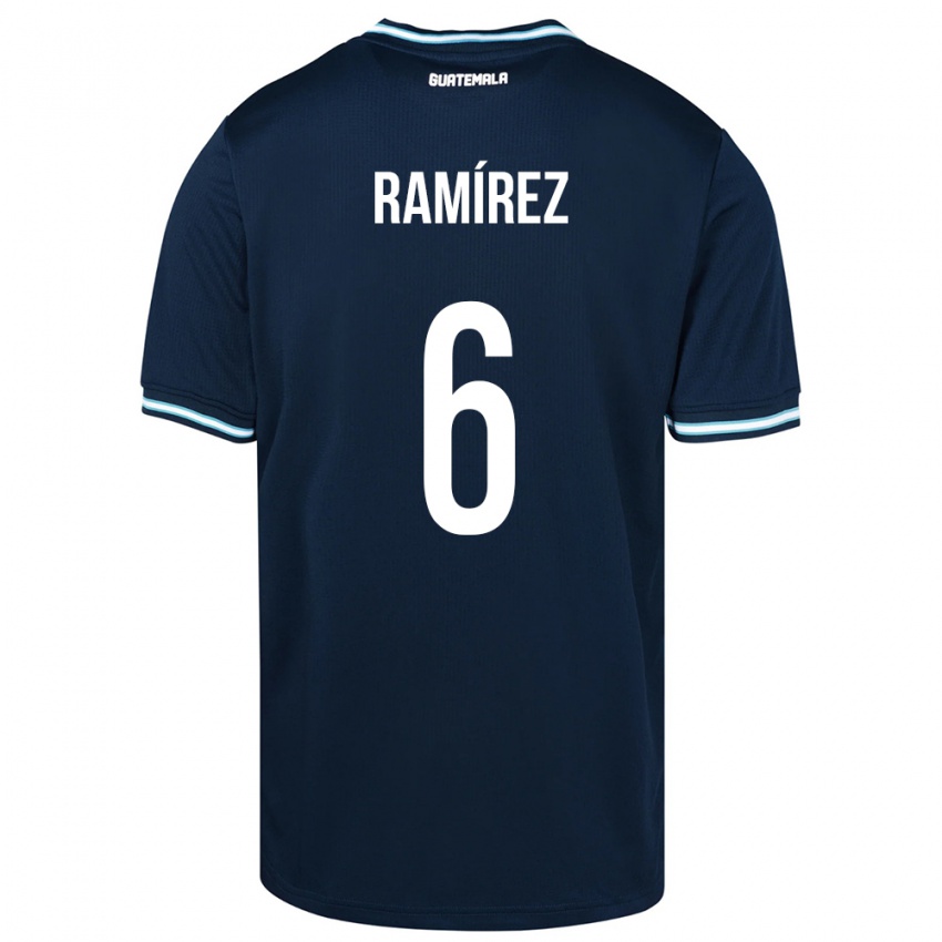 Kinder Guatemala Kevin Ramírez #6 Blau Auswärtstrikot Trikot 24-26 T-Shirt