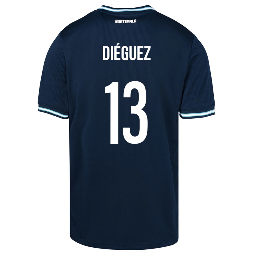 Kinder Guatemala Jonathan Diéguez #13 Blau Auswärtstrikot Trikot 24-26 T-Shirt