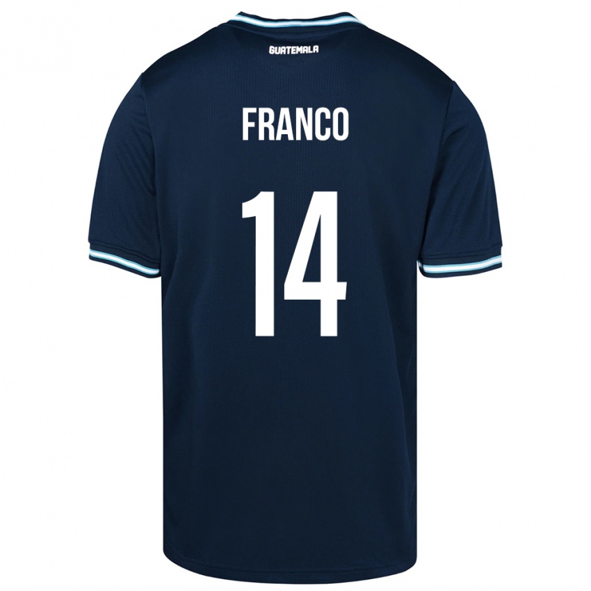 Kinder Guatemala Jonathan Franco #14 Blau Auswärtstrikot Trikot 24-26 T-Shirt