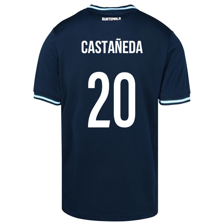 Kinder Guatemala Brayam Castañeda #20 Blau Auswärtstrikot Trikot 24-26 T-Shirt