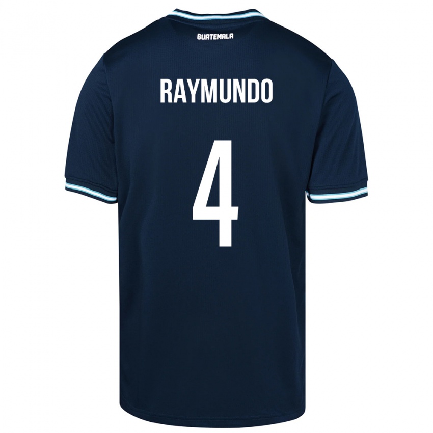 Kinder Guatemala Cristopher Raymundo #4 Blau Auswärtstrikot Trikot 24-26 T-Shirt