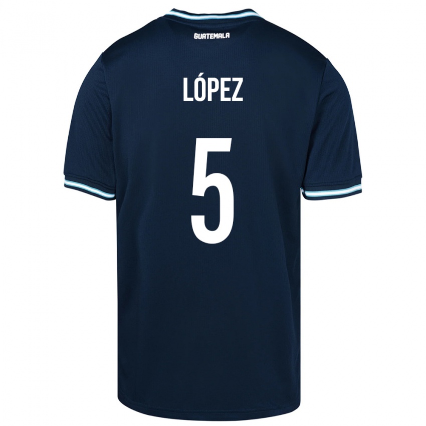 Kinder Guatemala Jeffery López #5 Blau Auswärtstrikot Trikot 24-26 T-Shirt