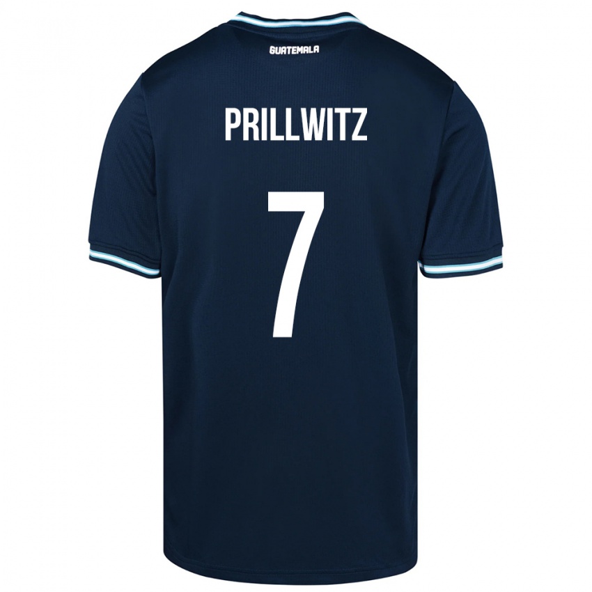 Kinder Guatemala Héctor Prillwitz #7 Blau Auswärtstrikot Trikot 24-26 T-Shirt