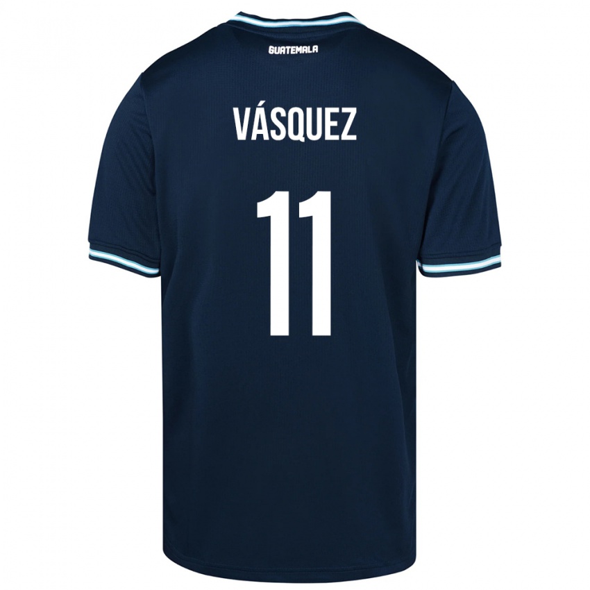 Kinder Guatemala Gabino Vásquez #11 Blau Auswärtstrikot Trikot 24-26 T-Shirt