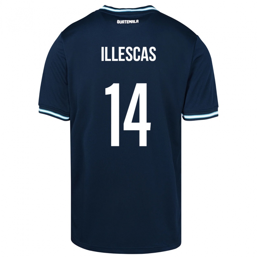 Kinder Guatemala Kevin Illescas #14 Blau Auswärtstrikot Trikot 24-26 T-Shirt