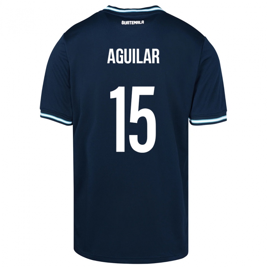 Kinder Guatemala Carlos Aguilar #15 Blau Auswärtstrikot Trikot 24-26 T-Shirt