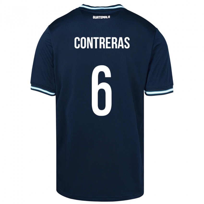 Kinder Guatemala María Contreras #6 Blau Auswärtstrikot Trikot 24-26 T-Shirt