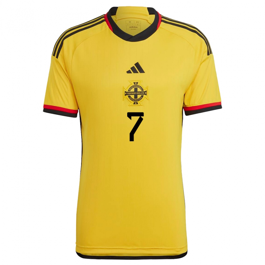 Kinder Nordirland Caolan Donnelly #7 Weiß Auswärtstrikot Trikot 24-26 T-Shirt