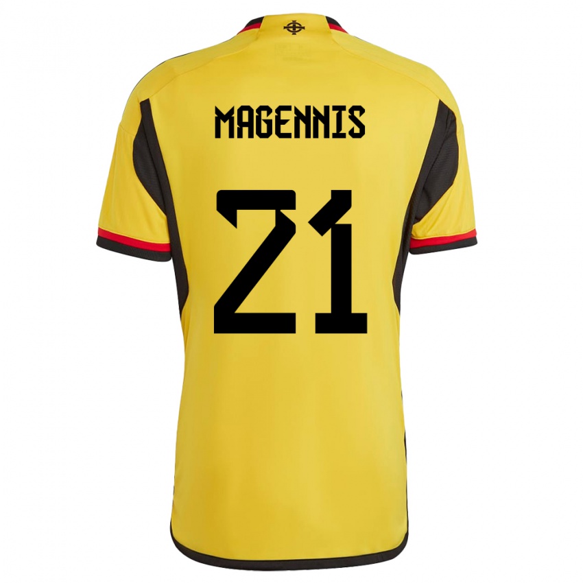 Kinder Nordirland Josh Magennis #21 Weiß Auswärtstrikot Trikot 24-26 T-Shirt