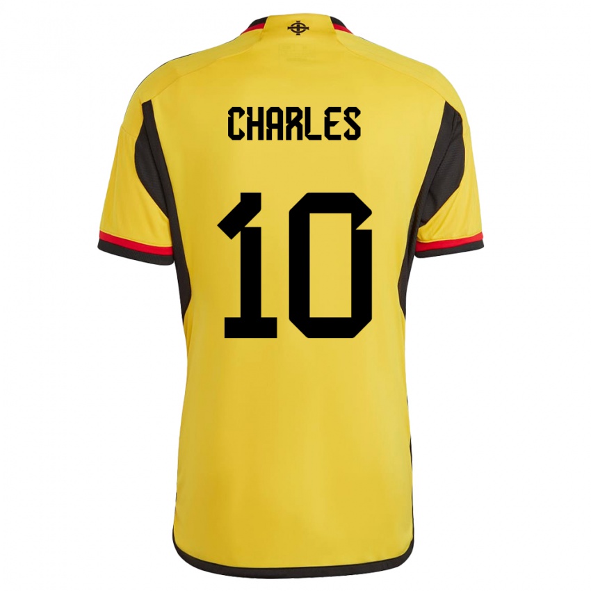 Kinder Nordirland Dion Charles #10 Weiß Auswärtstrikot Trikot 24-26 T-Shirt