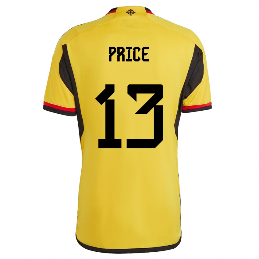 Kinder Nordirland Isaac Price #13 Weiß Auswärtstrikot Trikot 24-26 T-Shirt