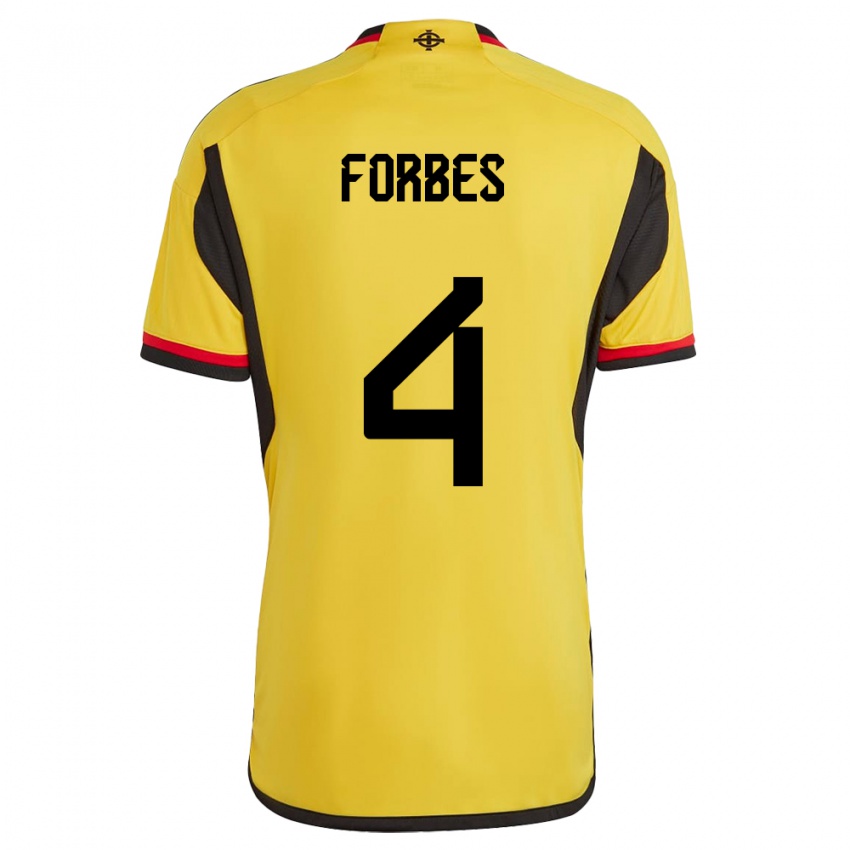 Kinder Nordirland Michael Forbes #4 Weiß Auswärtstrikot Trikot 24-26 T-Shirt