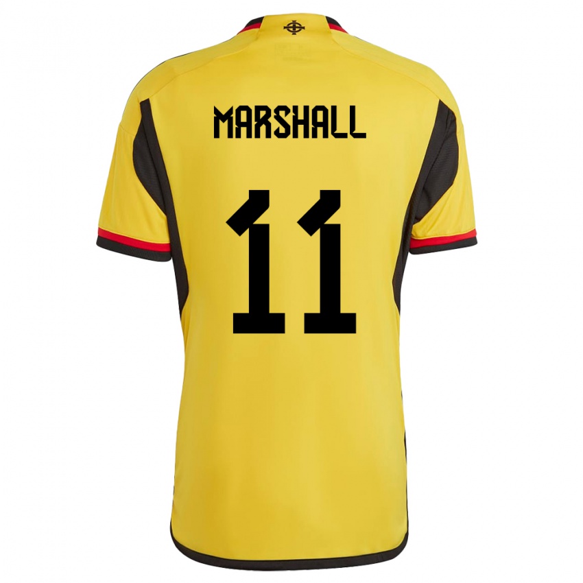 Kinder Nordirland Callum Marshall #11 Weiß Auswärtstrikot Trikot 24-26 T-Shirt