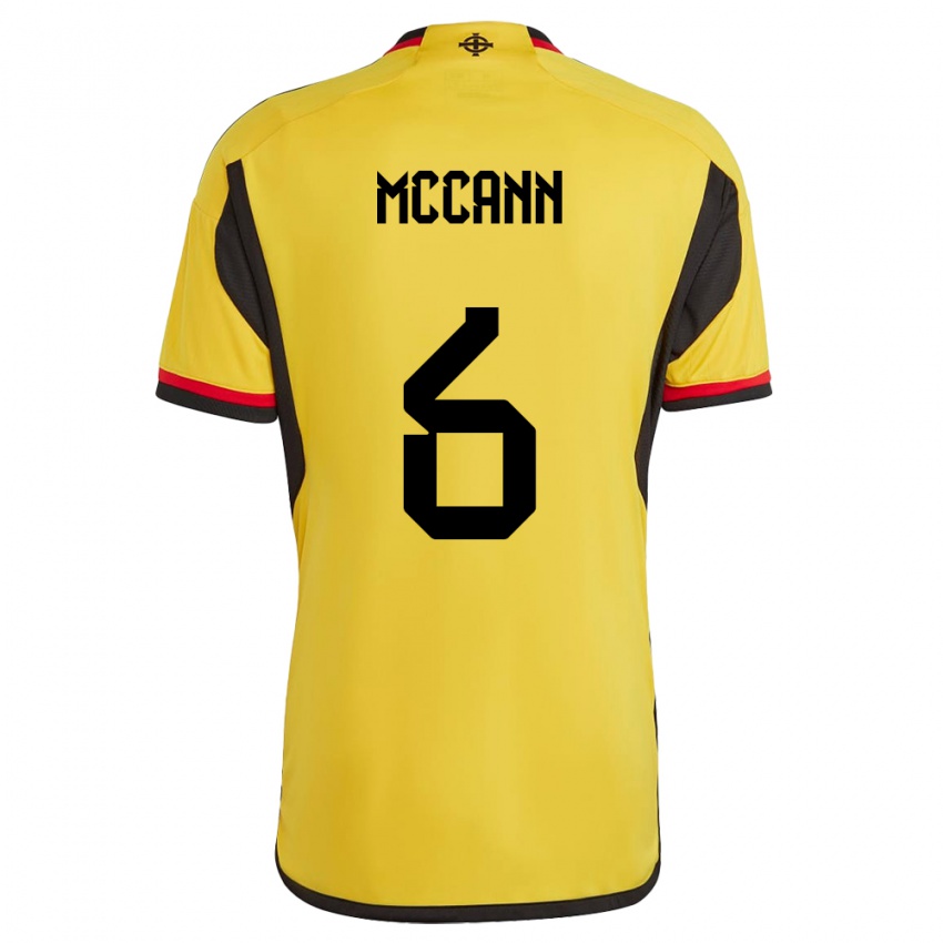 Kinder Nordirland Charlie Mccann #6 Weiß Auswärtstrikot Trikot 24-26 T-Shirt