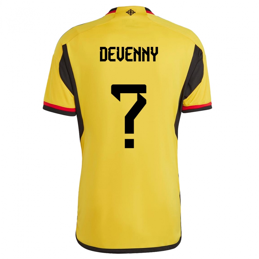 Kinder Nordirland Justin Devenny #0 Weiß Auswärtstrikot Trikot 24-26 T-Shirt