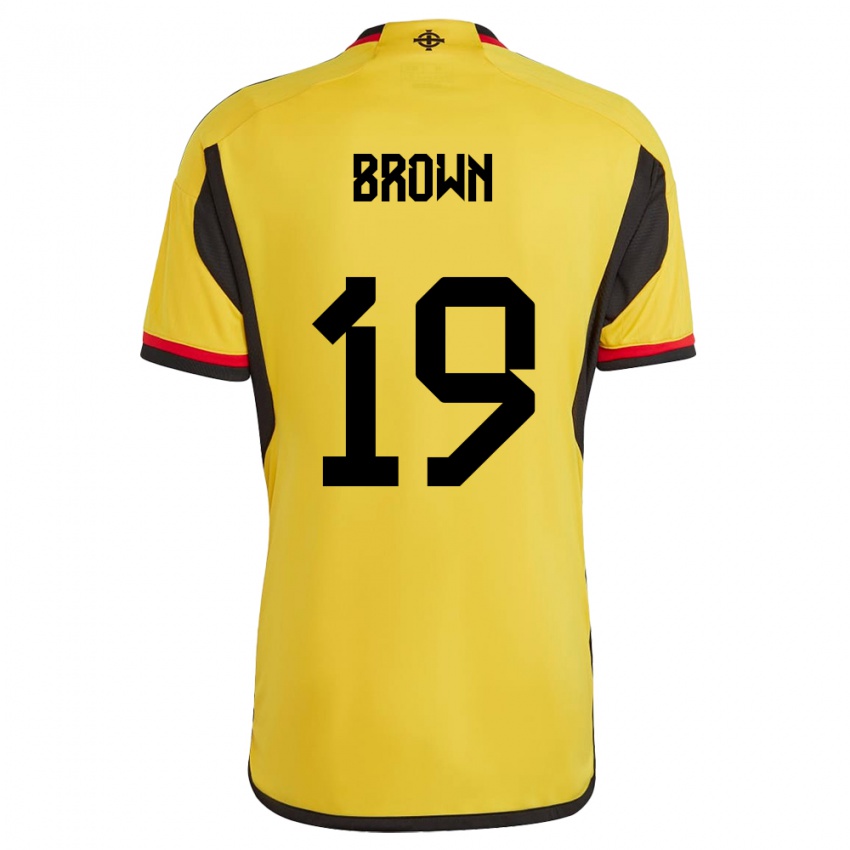 Kinder Nordirland Sean Brown #19 Weiß Auswärtstrikot Trikot 24-26 T-Shirt