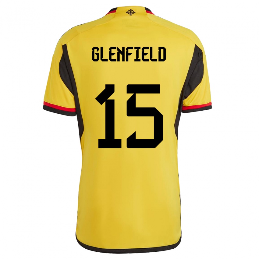 Kinder Nordirland Sam Glenfield #15 Weiß Auswärtstrikot Trikot 24-26 T-Shirt