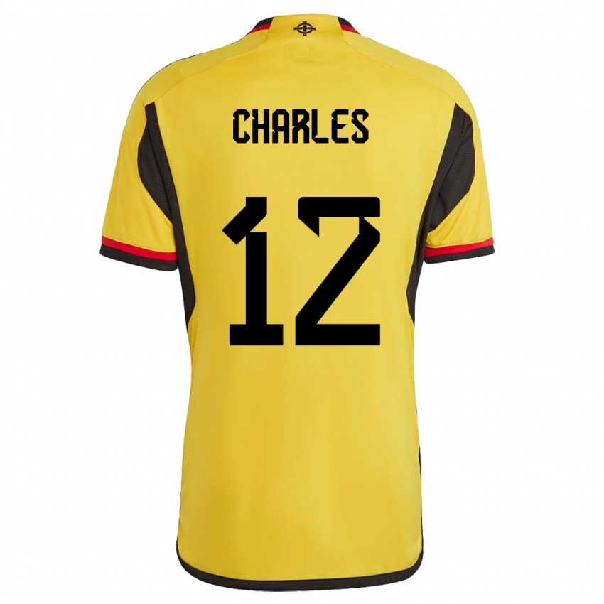 Kinder Nordirland Pierce Charles #12 Weiß Auswärtstrikot Trikot 24-26 T-Shirt