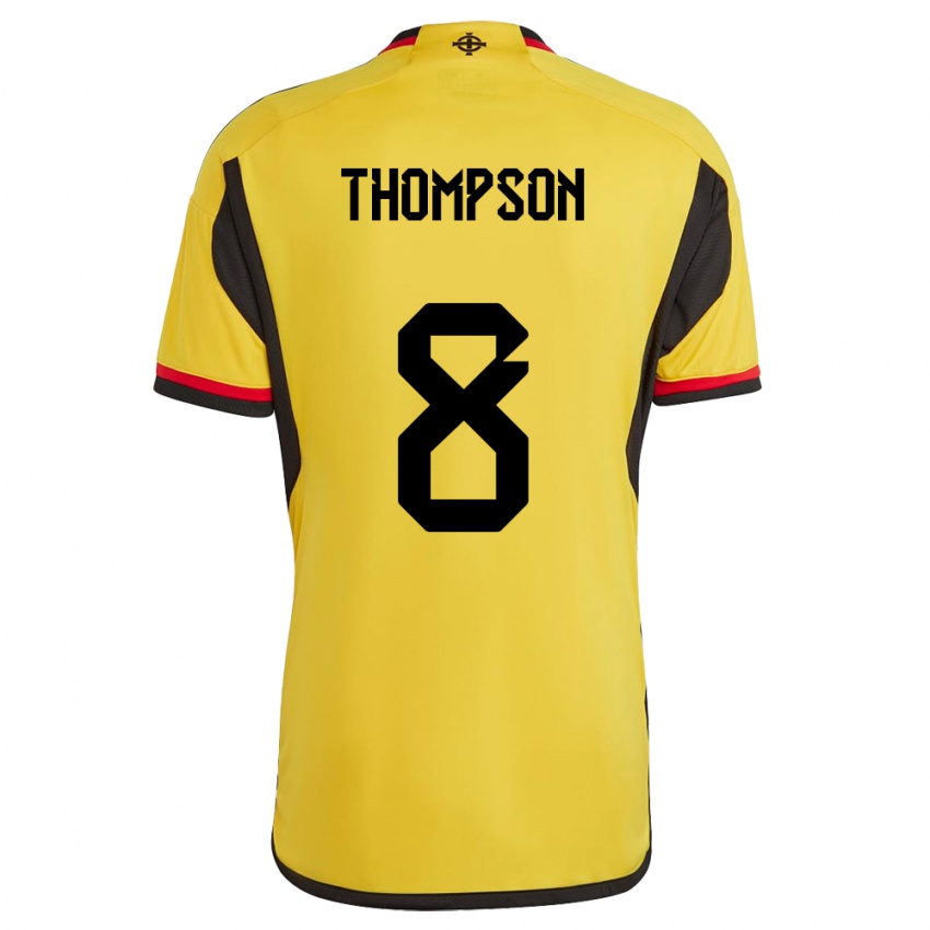 Kinder Nordirland Joel Thompson #8 Weiß Auswärtstrikot Trikot 24-26 T-Shirt