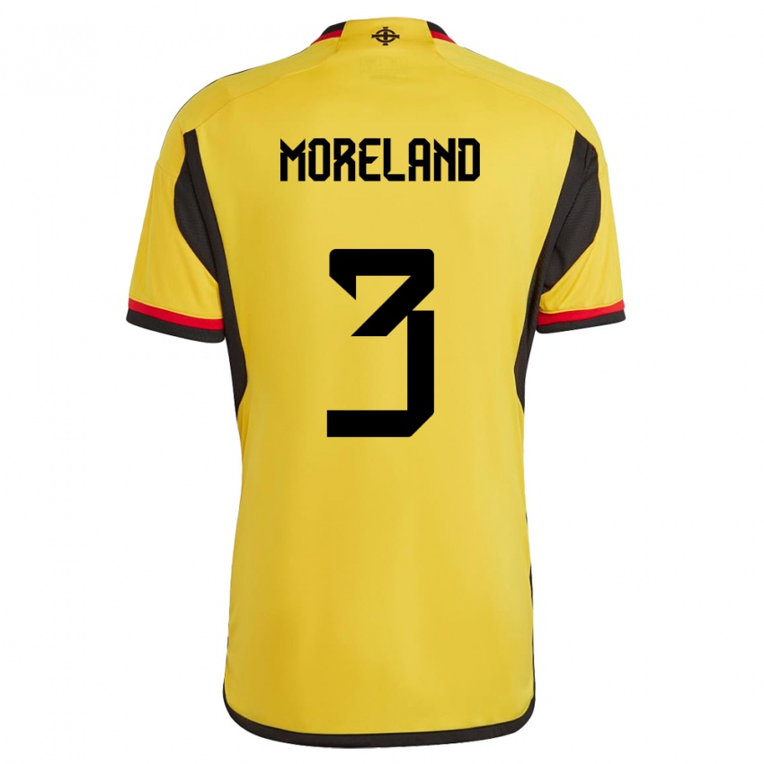 Kinder Nordirland Calum Moreland #3 Weiß Auswärtstrikot Trikot 24-26 T-Shirt