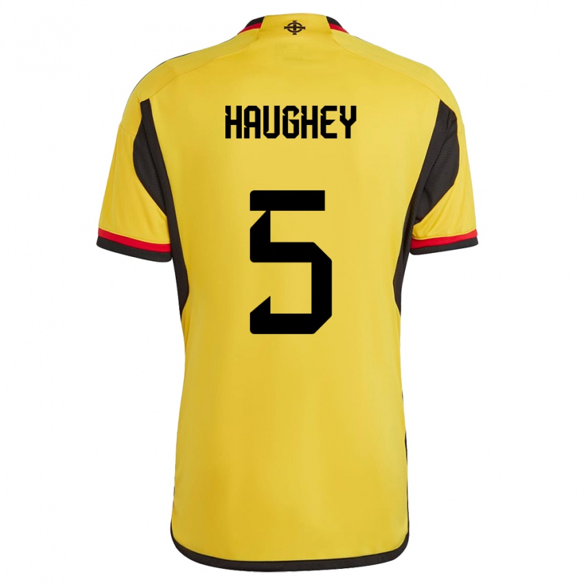 Kinder Nordirland Conor Haughey #5 Weiß Auswärtstrikot Trikot 24-26 T-Shirt