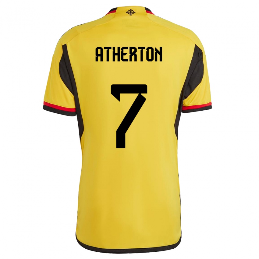 Kinder Nordirland Chris Atherton #7 Weiß Auswärtstrikot Trikot 24-26 T-Shirt