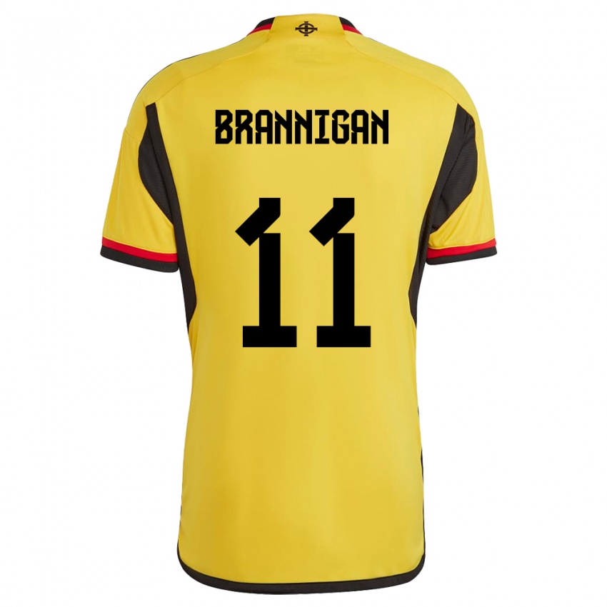 Kinder Nordirland Cole Brannigan #11 Weiß Auswärtstrikot Trikot 24-26 T-Shirt