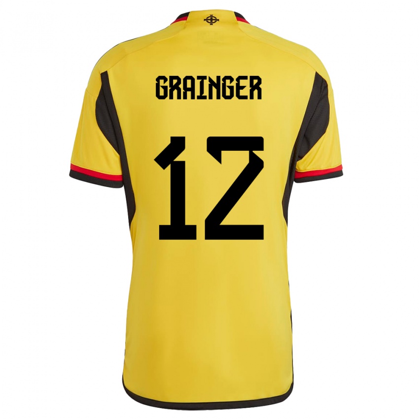 Kinder Nordirland Owen Grainger #12 Weiß Auswärtstrikot Trikot 24-26 T-Shirt