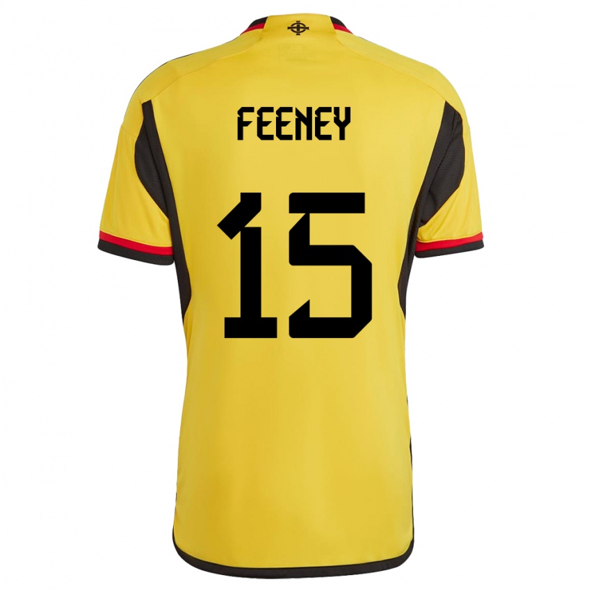 Kinder Nordirland George Feeney #15 Weiß Auswärtstrikot Trikot 24-26 T-Shirt