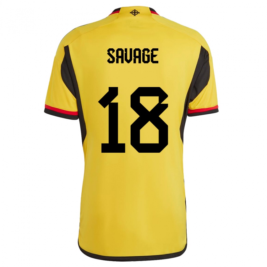 Kinder Nordirland Troy Savage #18 Weiß Auswärtstrikot Trikot 24-26 T-Shirt