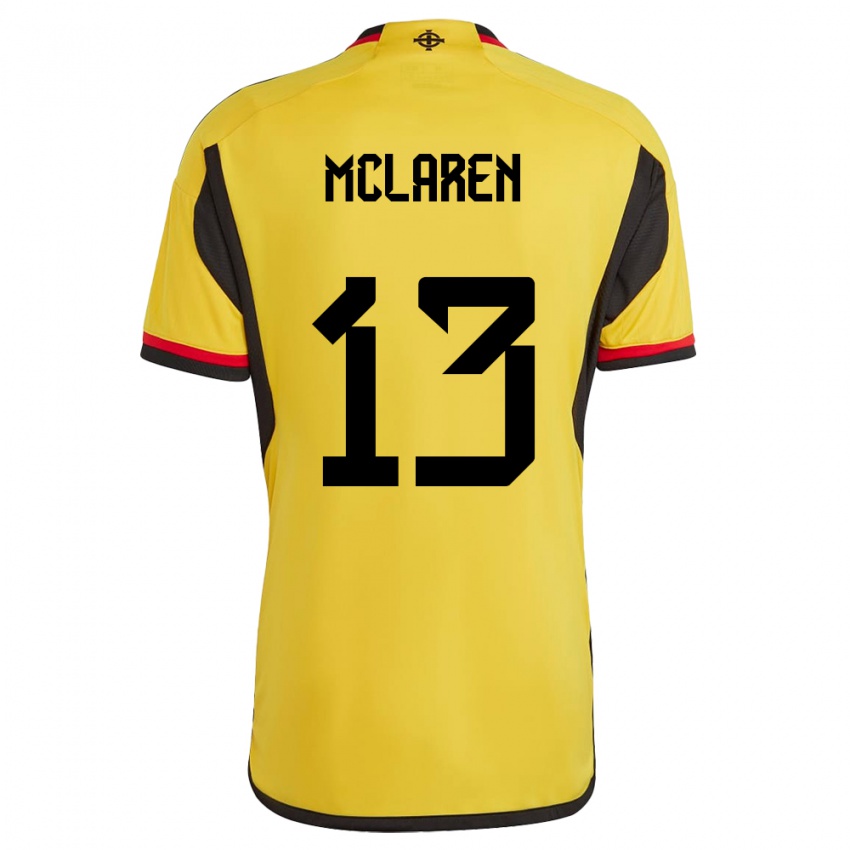 Kinder Nordirland Rachel Mclaren #13 Weiß Auswärtstrikot Trikot 24-26 T-Shirt