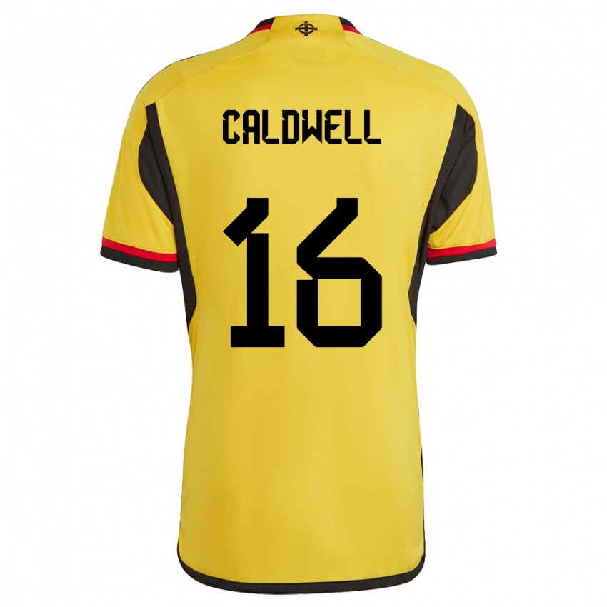 Kinder Nordirland Nadene Caldwell #16 Weiß Auswärtstrikot Trikot 24-26 T-Shirt