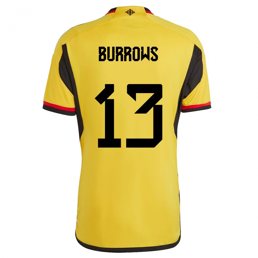 Kinder Nordirland Kelsie Burrows #13 Weiß Auswärtstrikot Trikot 24-26 T-Shirt