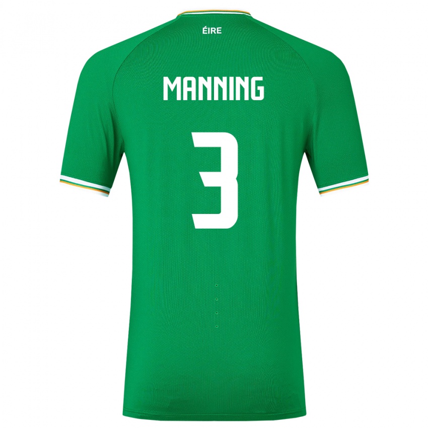 Herren Irische Ryan Manning #3 Grün Heimtrikot Trikot 24-26 T-Shirt