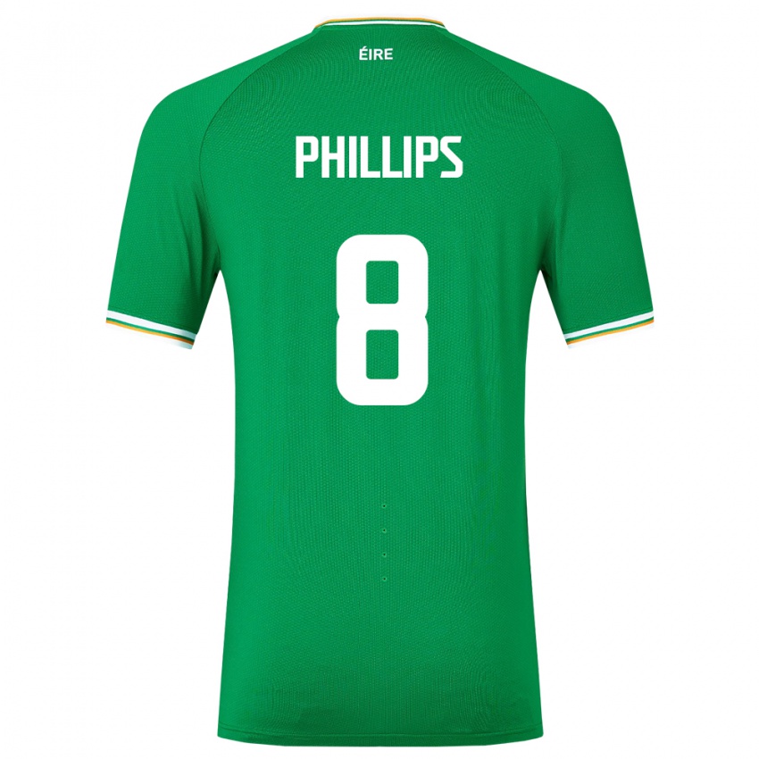 Herren Irische Killian Phillips #8 Grün Heimtrikot Trikot 24-26 T-Shirt