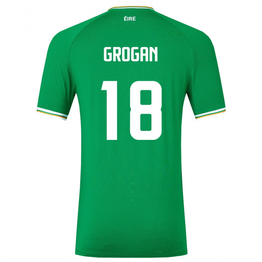 Herren Irische Christy Grogan #18 Grün Heimtrikot Trikot 24-26 T-Shirt