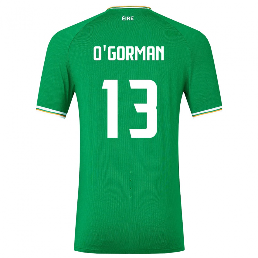 Herren Irische Áine O'gorman #13 Grün Heimtrikot Trikot 24-26 T-Shirt