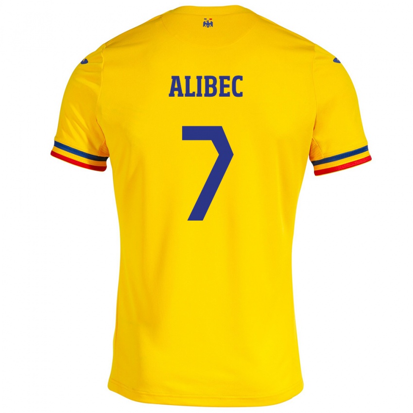 Herren Rumänische Denis Alibec #7 Gelb Heimtrikot Trikot 24-26 T-Shirt